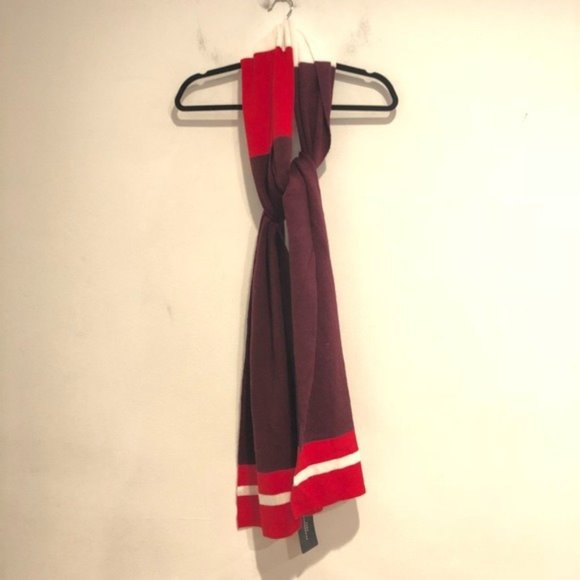 Rare Zara size medium scarf burgandy and red white - Picture 8 of 8